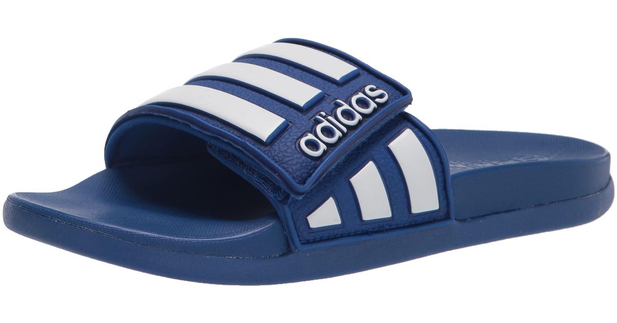adidas Adilette Comfort Adjustable Slides Sandal in Blue | Lyst