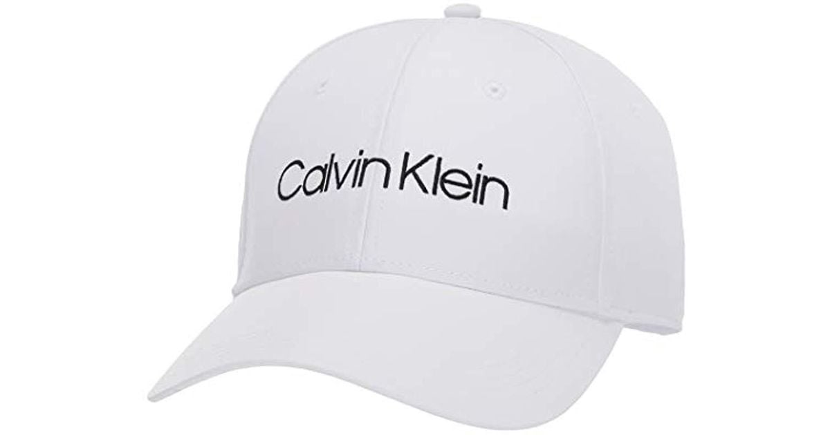 Calvin Klein Logo Adjustable Cap in White Grey (White) for Men - Lyst