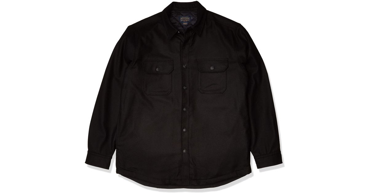 Pendleton Quilted Cpo In Wool Shirt Jacket in Black for Men Save 15