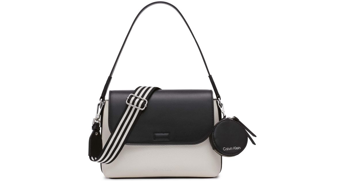 Calvin Klein Millie 2 In 1 Flap Shoulder Bag & Crossbody in Black Lyst