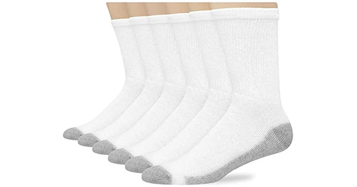Hanes Cotton Crew Socks (184v12) in White for Men - Save 95% - Lyst