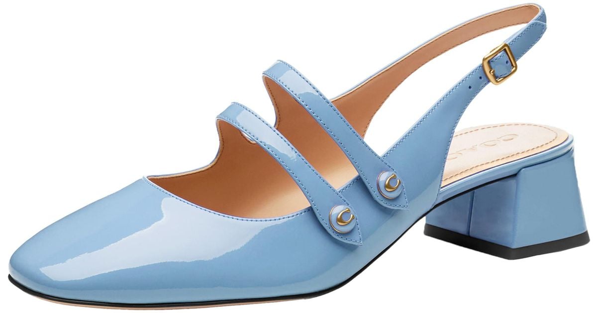 COACH Winley Slingback Mary Jane Flat in Blue | Lyst