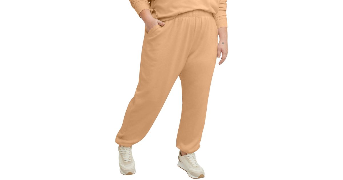 Hanes Originals Cozy Fleece Joggers in Natural