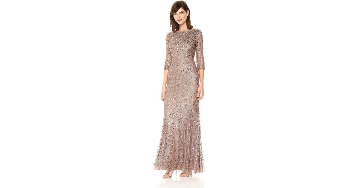 long sleeve beaded dress