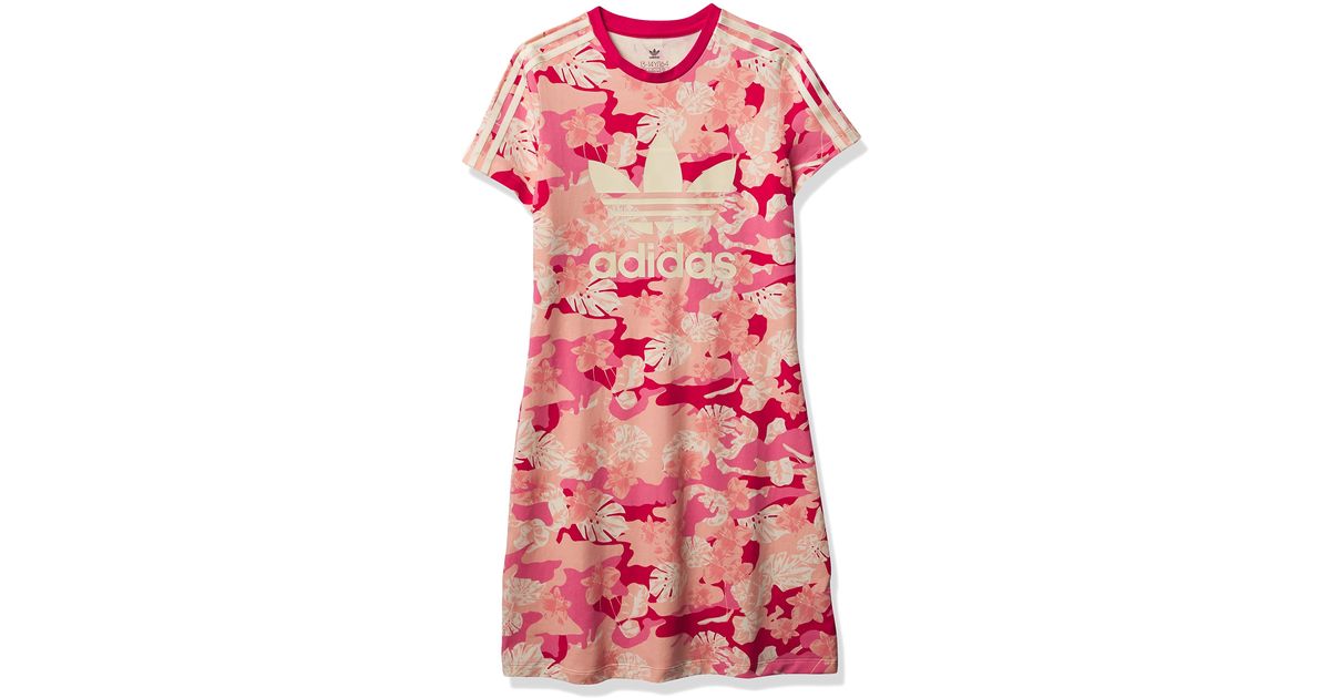 pink and white adidas dress