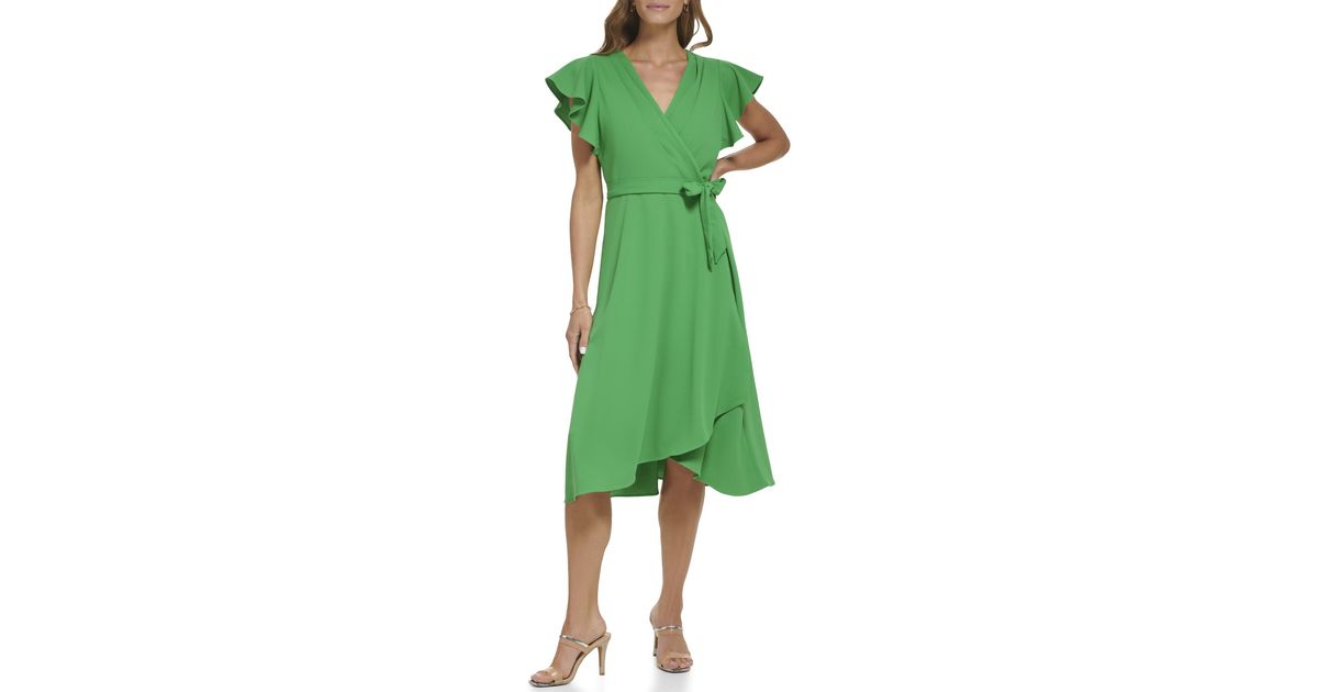 Fit And Flare Midi Dresses With Sleeves