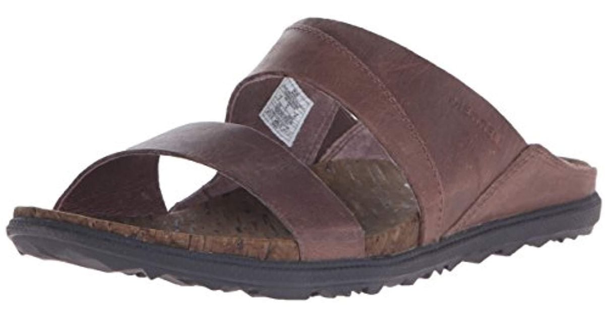 Merrell Leather Around Town Slide Sandal in Brown/Green (Brown) - Save ...