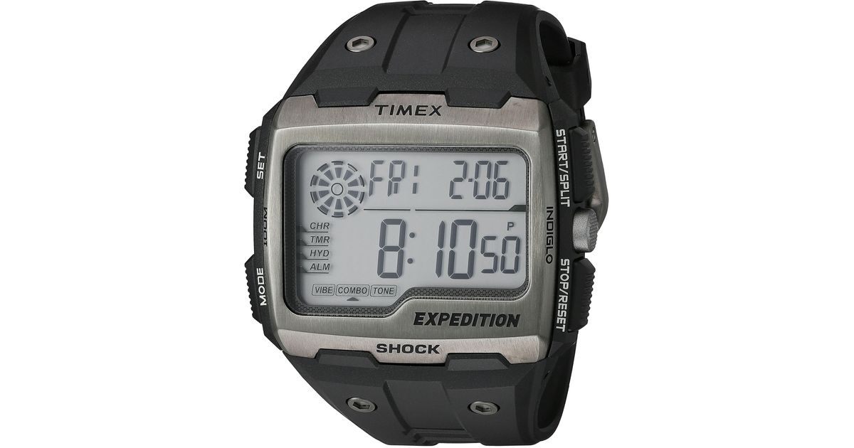 Timex Synthetic Tw4b02500 Expedition Grid Shock Black Resin Strap Watch ...