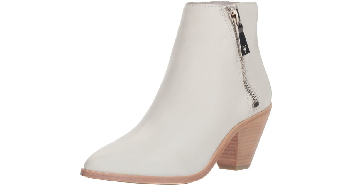 frye white ankle boots