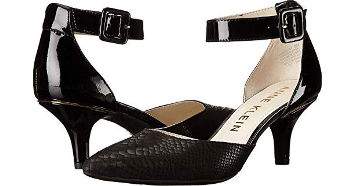 Anne Klein Ak Fabulist Leather Dress Pump in Black Lyst