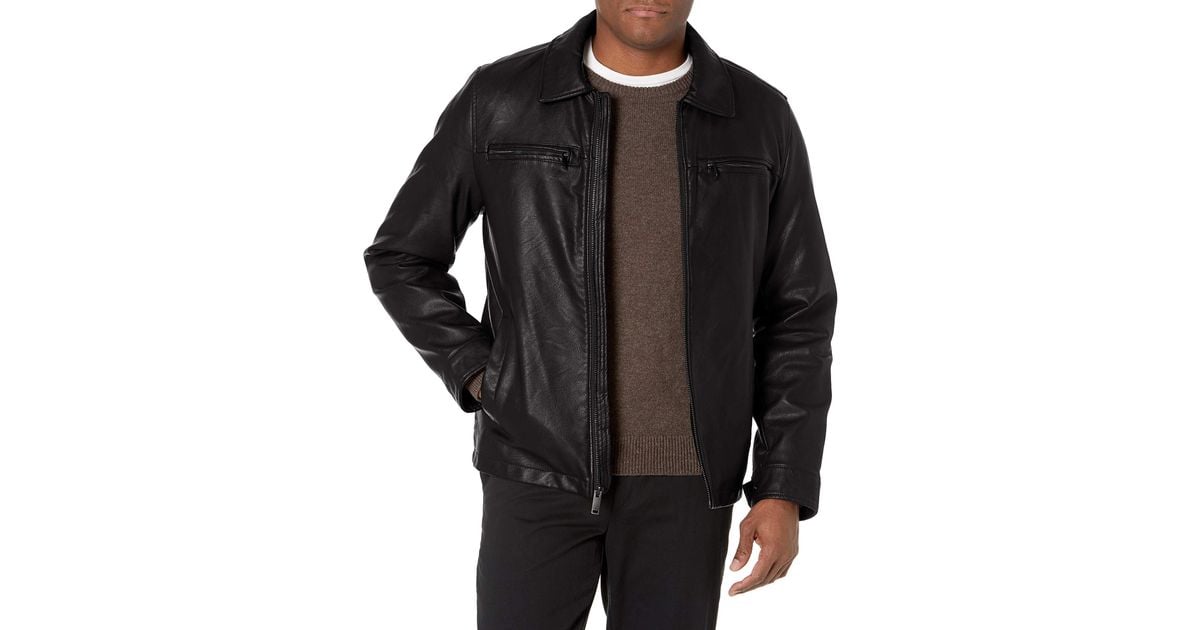 Dockers Faux Leather Jacket in Black for Men Lyst