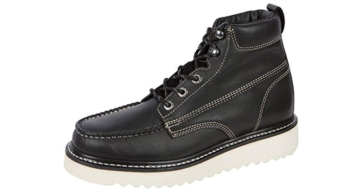 wolverine black moc toe boots