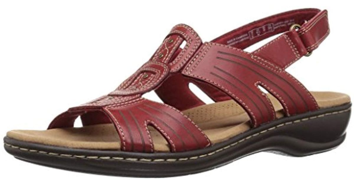 Clarks Leather Leisa Vine Platform in Red Leather (Red) - Lyst