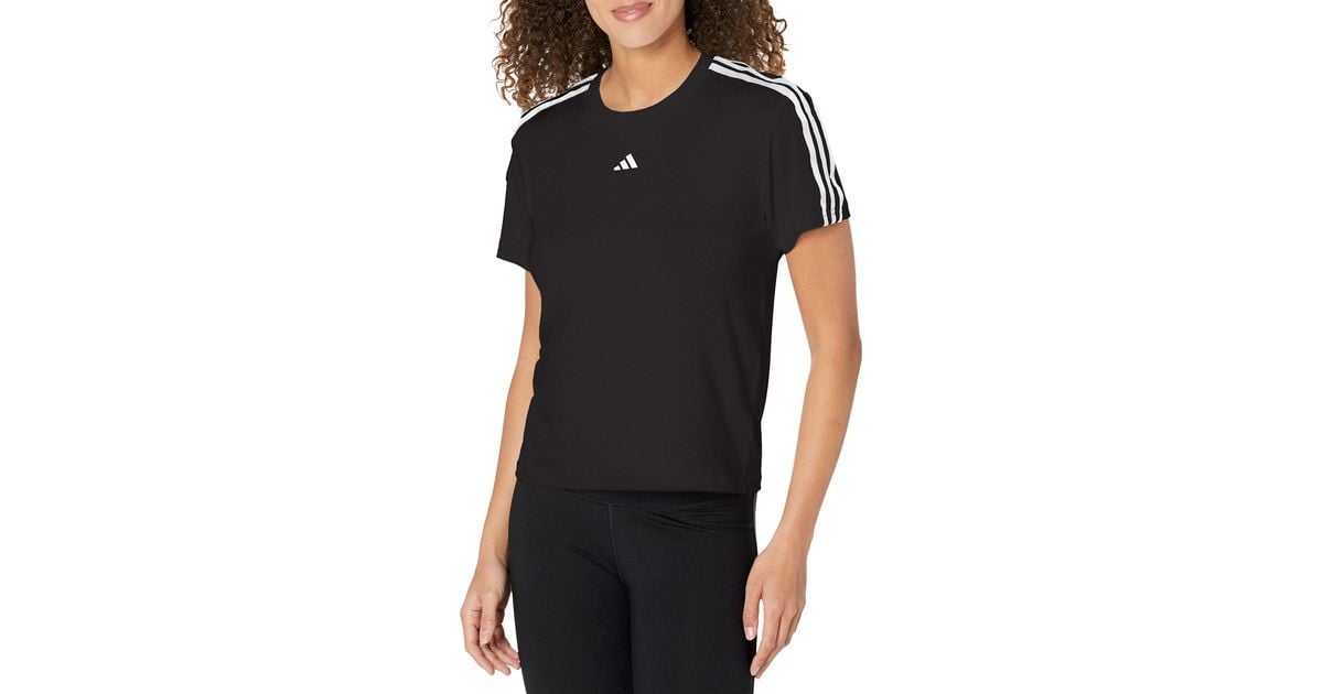 adidas Aeroready Training Essentials Regular 3-stripes T-shirt in Black