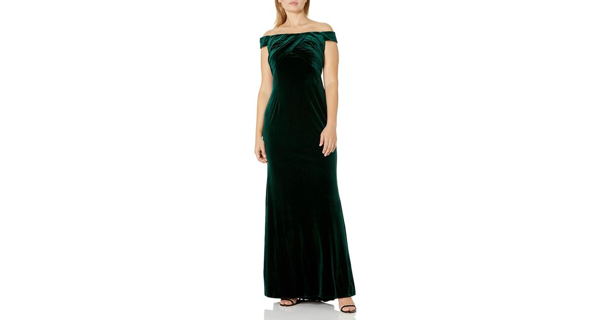 adrianna papell green velvet dress