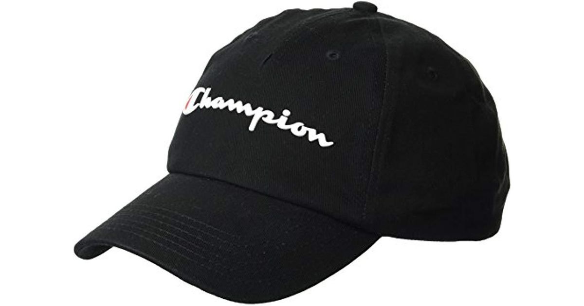 Champion Cotton Ameritage Dad Adjustable Cap in Black for Men - Save 27 ...