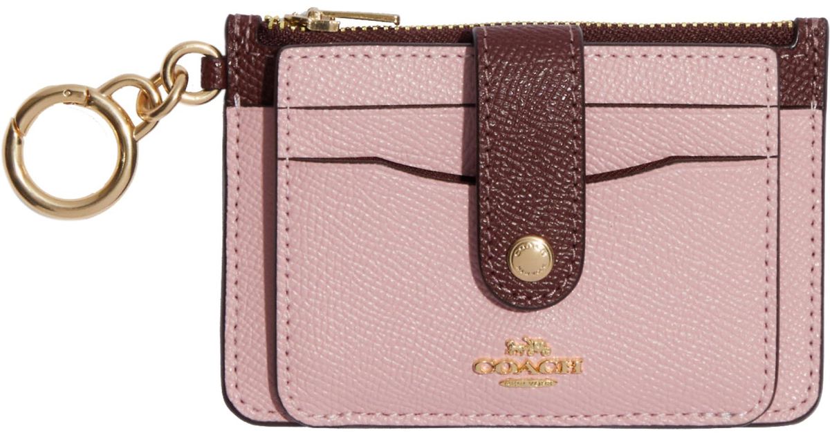 COACH Contrast Trim Attachment Card Case in Pink Lyst
