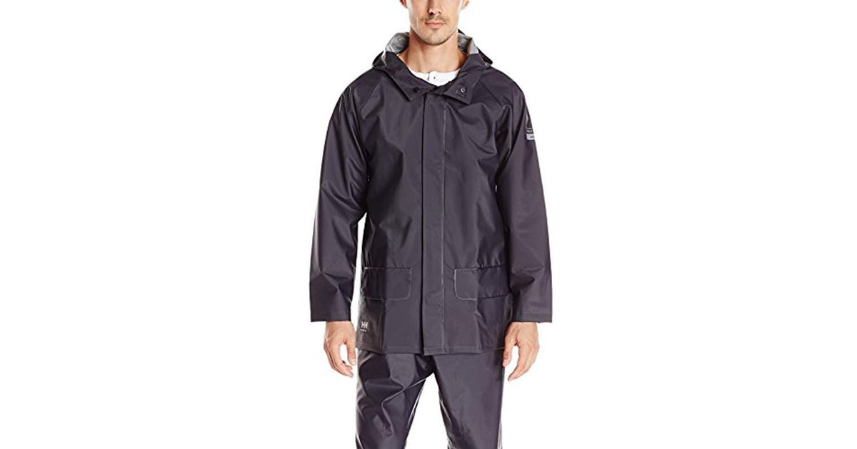 Helly Hansen Workwear Men/'s Mandal Durable Waterproof Hooded Rain Coat Jacket