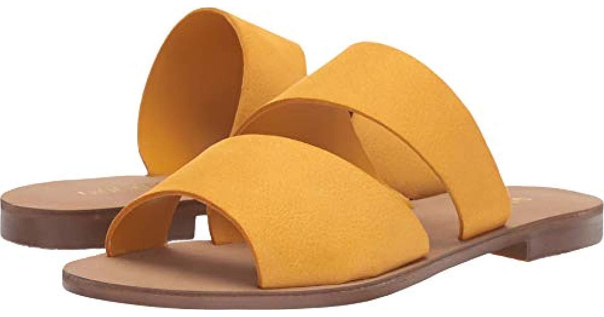 nine west em down leather slide sandal