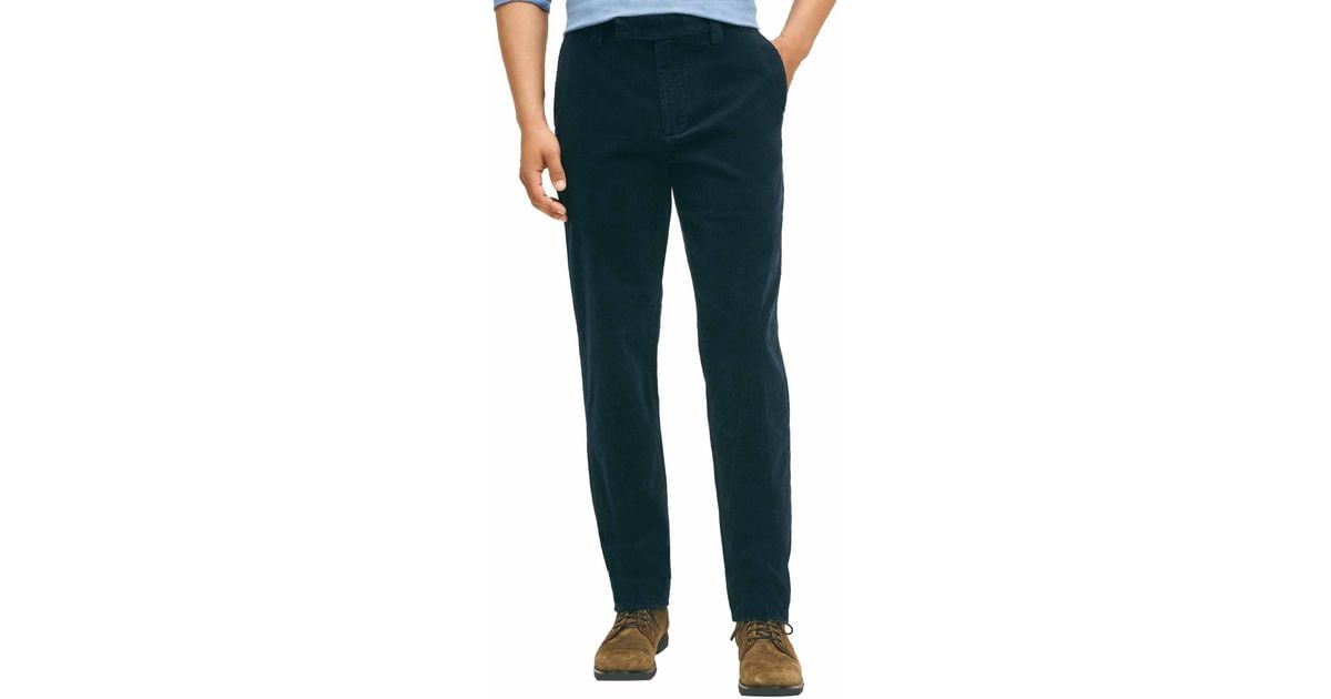 Brooks Brothers Slim Fit Stretch Corduroy Pants in Blue for Men Lyst