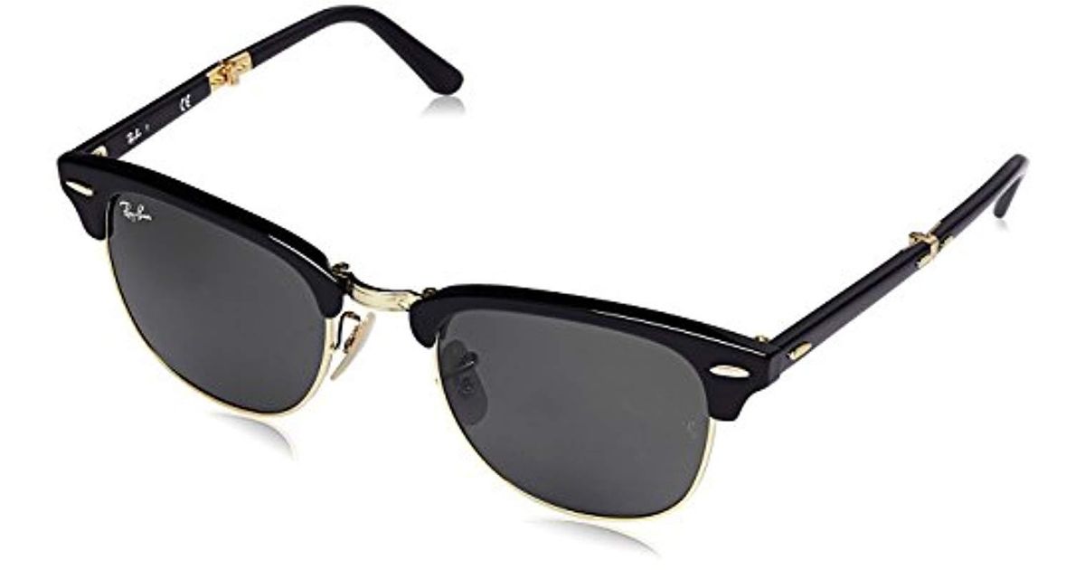 Ray-Ban Rb2176 Clubmaster Folding Polarized Square Sunglasses in Black ...
