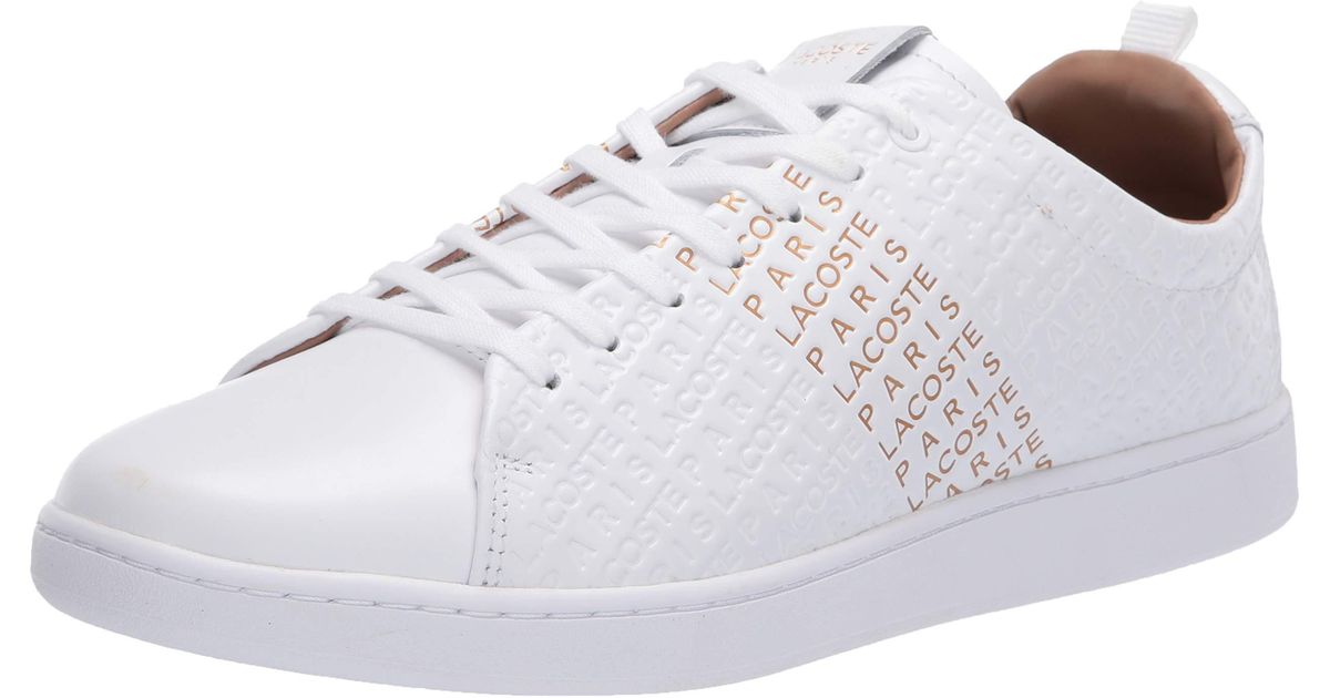 lacoste carnaby evo white gold