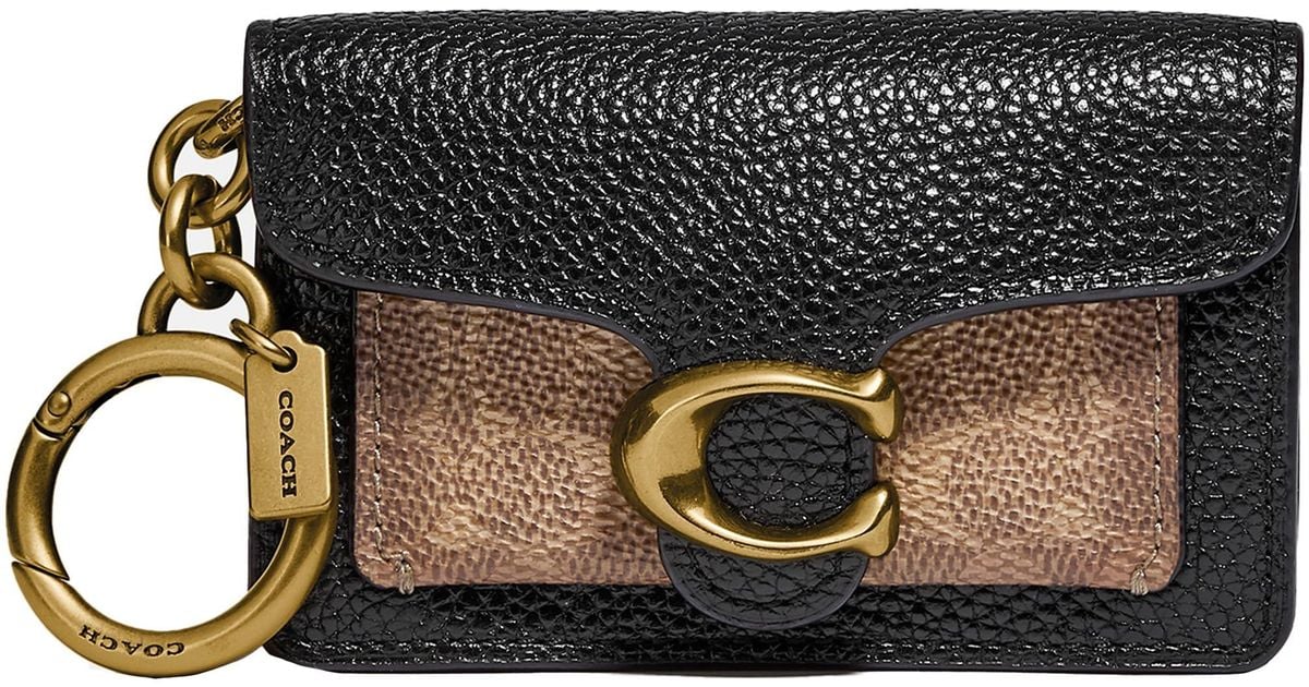 COACH Mini Tabby Bag Charm In Signature Canvas in Black Lyst