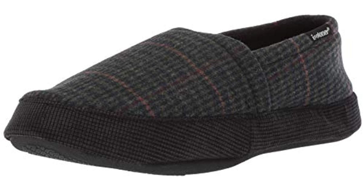 Isotoner Mens Memory Foam Blake Moccasin Faux Wool House Shoe in Black for Men - Save 25% - Lyst