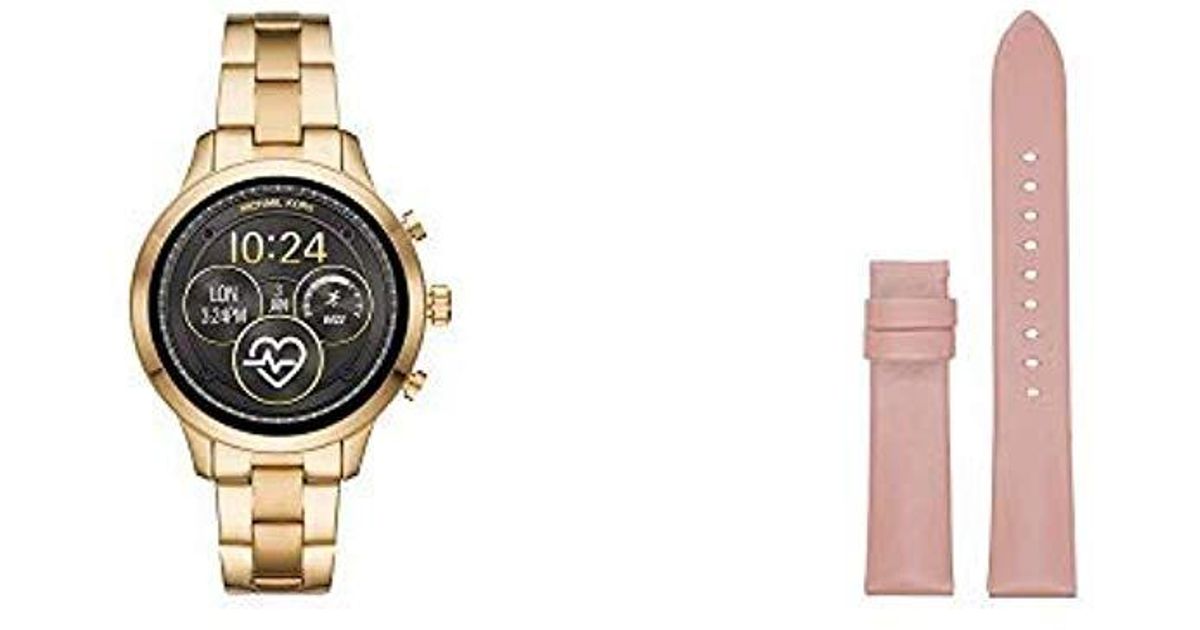 Michael Kors Access Runway Stainless Steel Plated Touchscreen Watch With  Strap, Goldtone, 18 (model: Mkt5045 With Smartwatch - Lyst