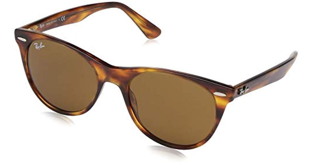 RayBan 0rb2185 Square Sunglasses, Striped Havana, 52 Mm in Brown Lyst