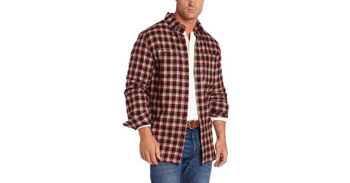 Carhartt Big & Tall Trumbull Plaid Shirt Midweight Flannel Relaxed Fit in  Red for Men - Lyst