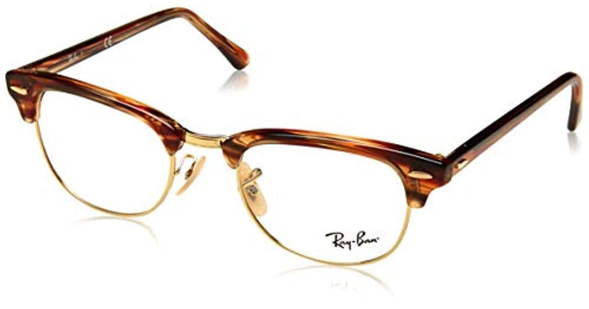 RayBan Rx5154 Clubmaster Square Eyeglass Frames in Brown Save 28 Lyst