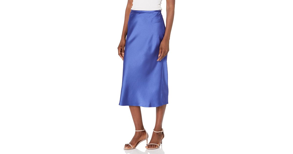 Trina Turk Satin Slip Skirt in Blue Lyst