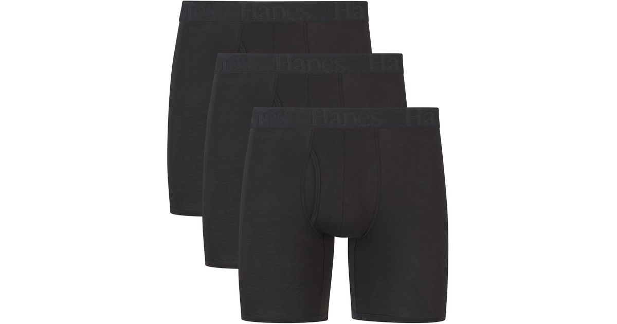 Hanes Ultimate Originals Boxer Briefs & Trunks in Black for Men Lyst