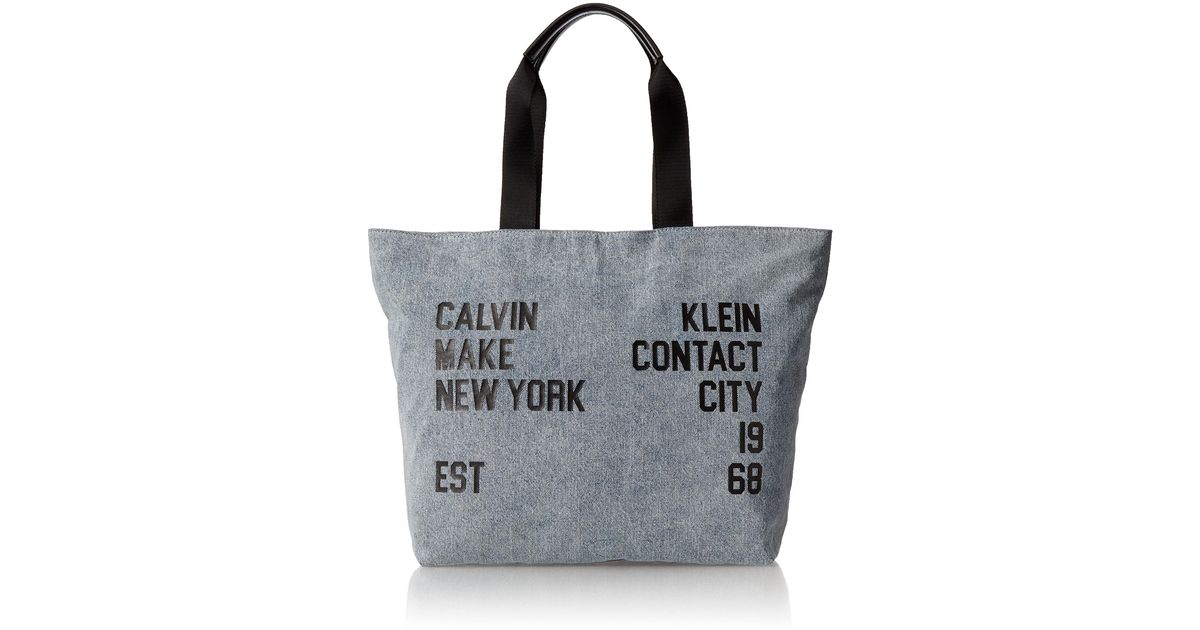 Calvin Klein Selina Key Item Tote in Blue | Lyst