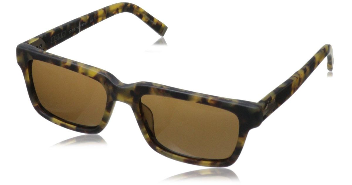 John Varvatos V791 Square Sunglasses in Brown for Men | Lyst