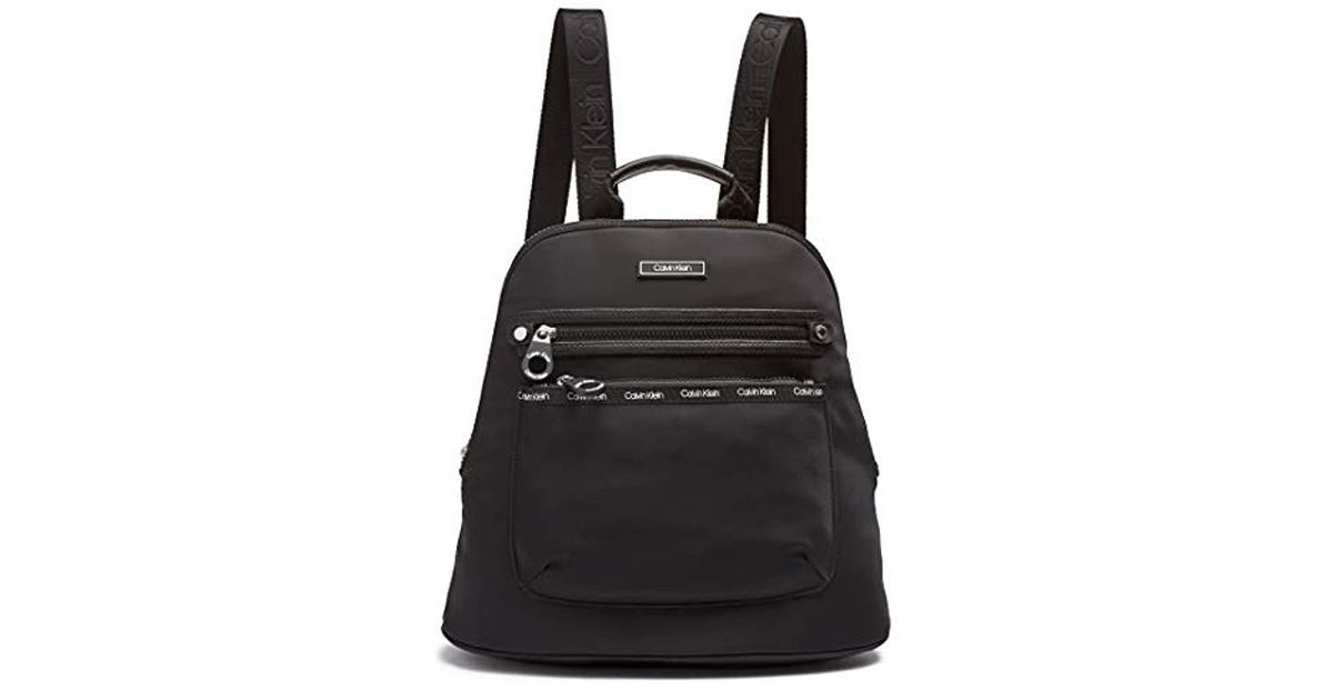 Calvin Klein Georgina Nylon Organizational Backpack in Black | Lyst