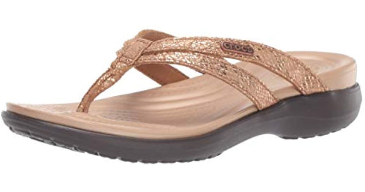 crocs strappy flip flops