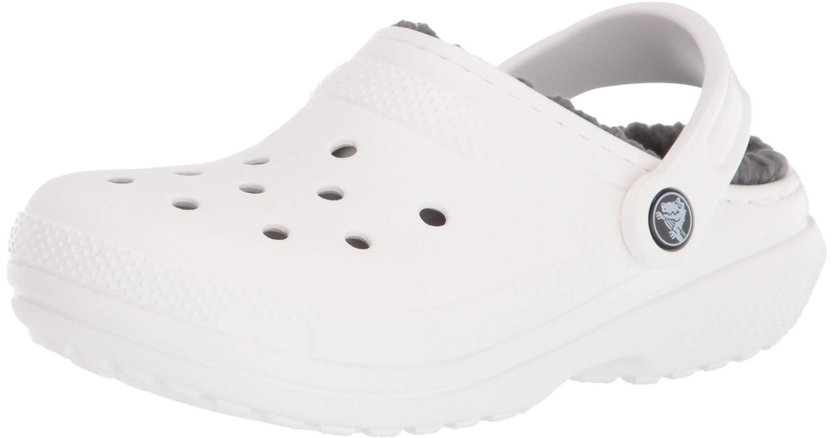 fuzzy white crocs women's