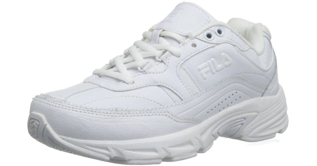 Fila Leather Memory Workshift Cross-training Shoe,white/white/white,9 M ...