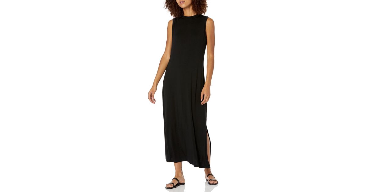 Daily Ritual Amazon Essentials Jersey Sleeveless Mock Neck Maxi Dress in  Black | Lyst