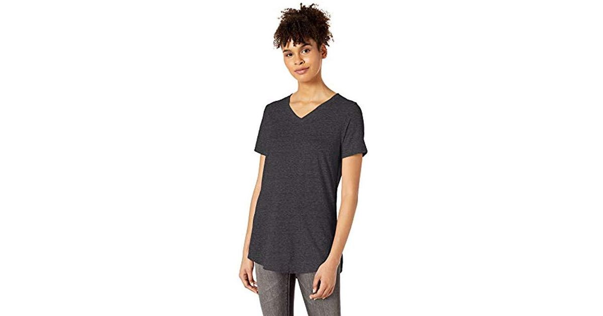 Skechers Blissful V Neck Short Sleeve Tunic Shirt in Black - Lyst