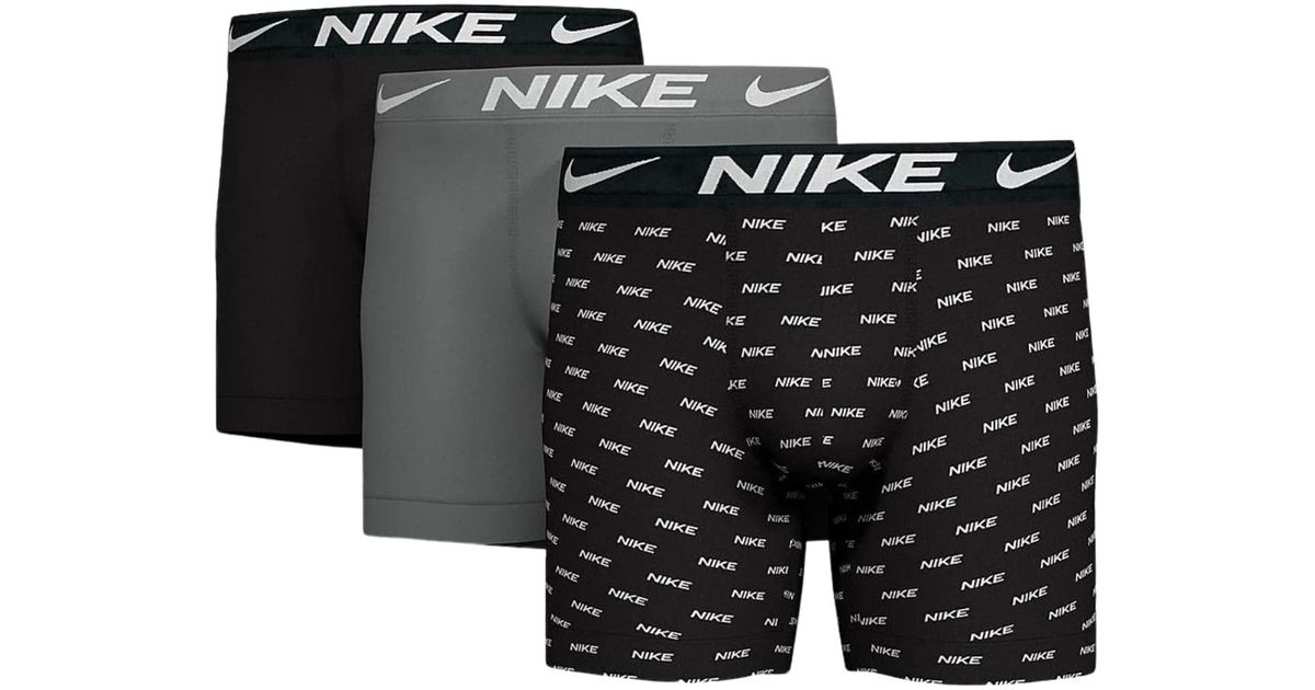 Nike Essential Micro Stretch Boxer Brief 3pk Underwear in Black for Men ...