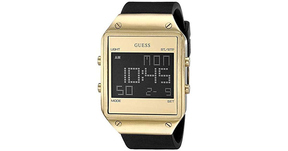 guess digital watch gold