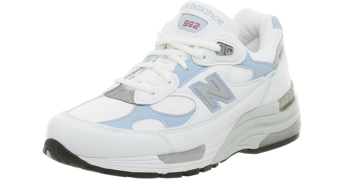 New Balance Rubber 992 Running Shoe in White (Blue) Lyst