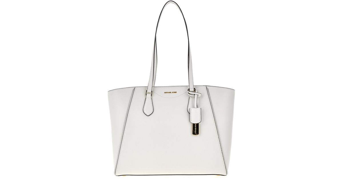Michael Kors Taryn Large Multi-functional Top-zip Tote Bag in White | Lyst