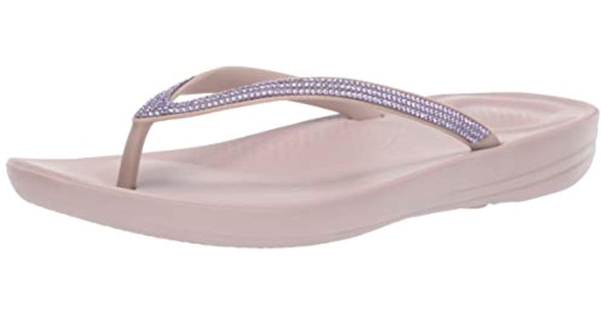 Fitflop Rubber Womens Iqushion Sparkle Flip Flop in Mink (Pink) | Lyst