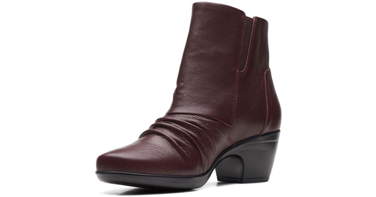 clarks burgundy booties