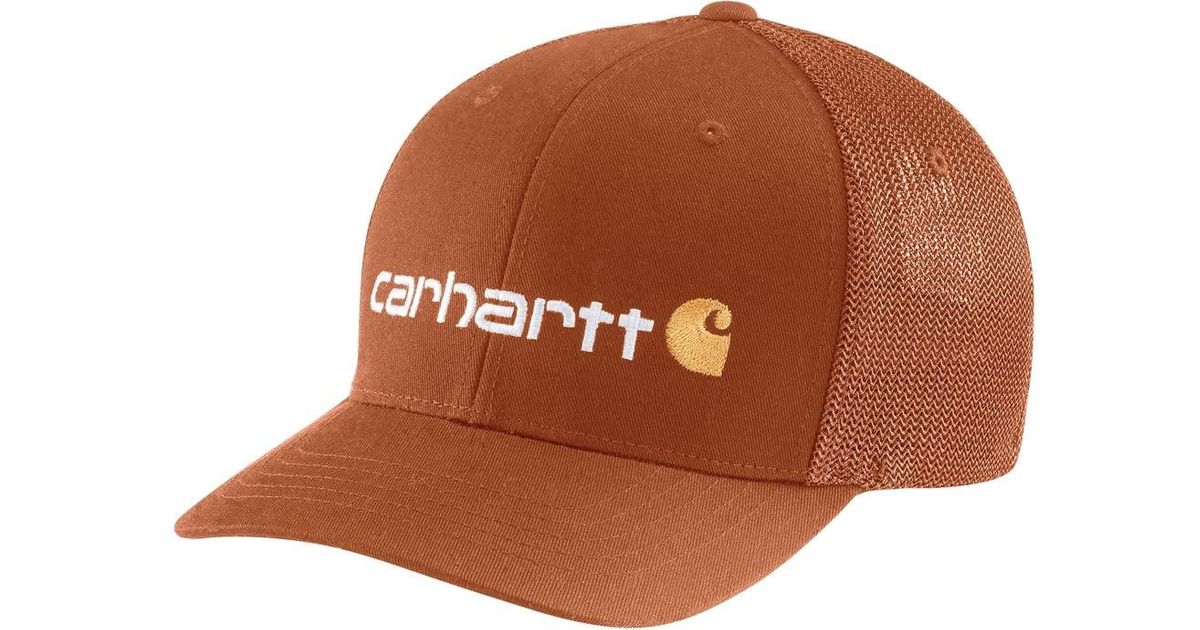 Carhartt Mens Rugged Flex® Fitted Canvas Meshback Logo Graphic Baseball Cap in Brown for Men Lyst