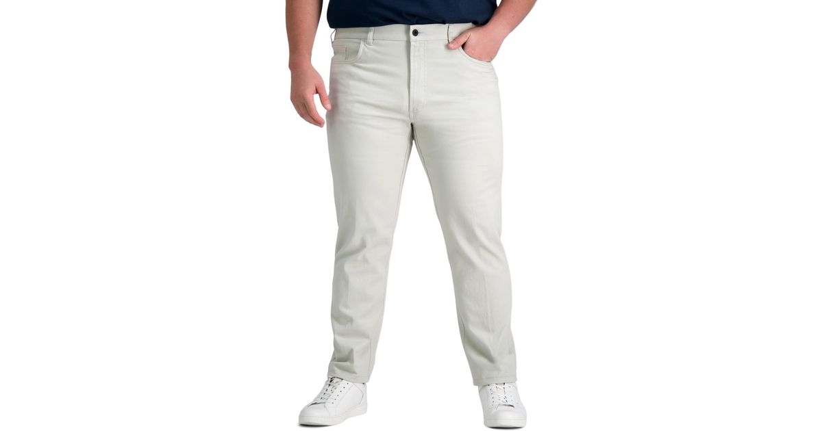 Cole Reaction Flex Waist Slim Fit 5 Pocket Casual Pantregular And Big And Tall in Gray